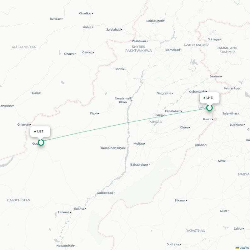 LHE - UET route map