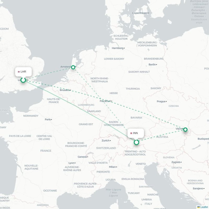 LHR - INN route map