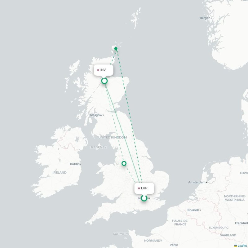 LHR - INV route map