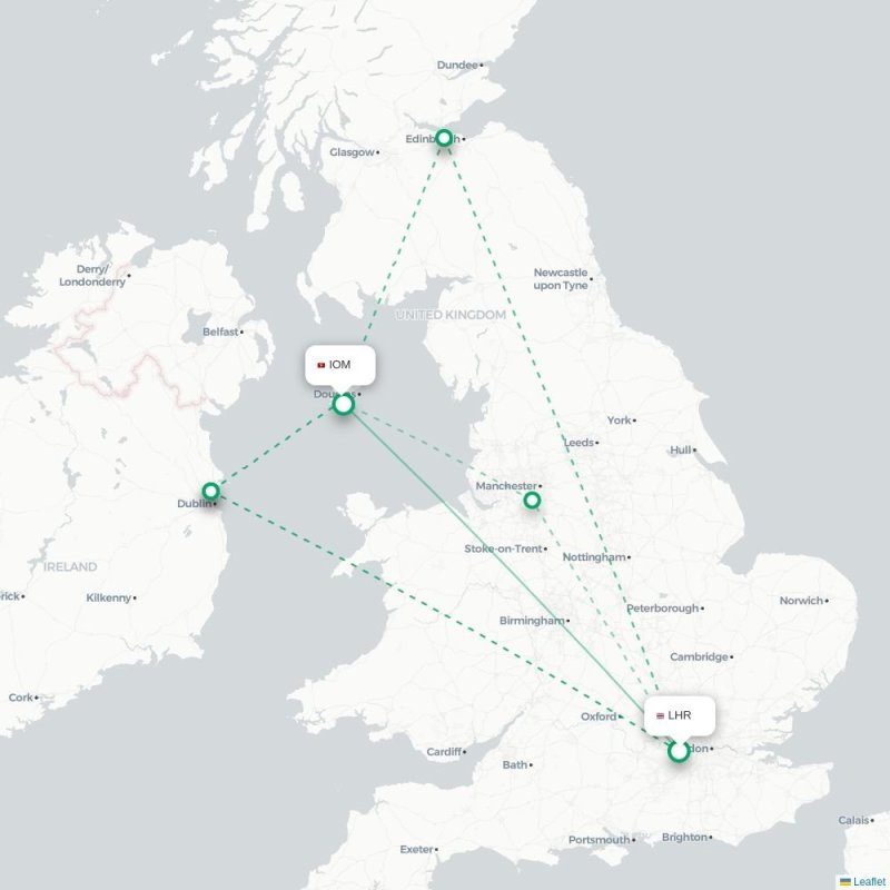 LHR - IOM route map