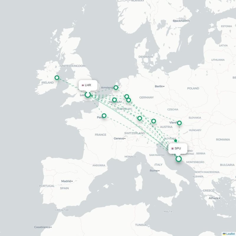LHR - SPU route map