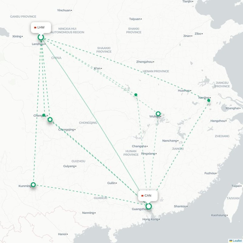 LHW - CAN route map