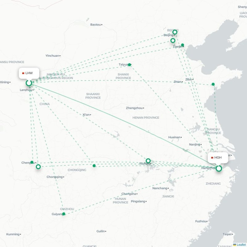 LHW - HGH route map