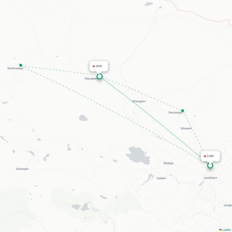 LHW - JGN route map