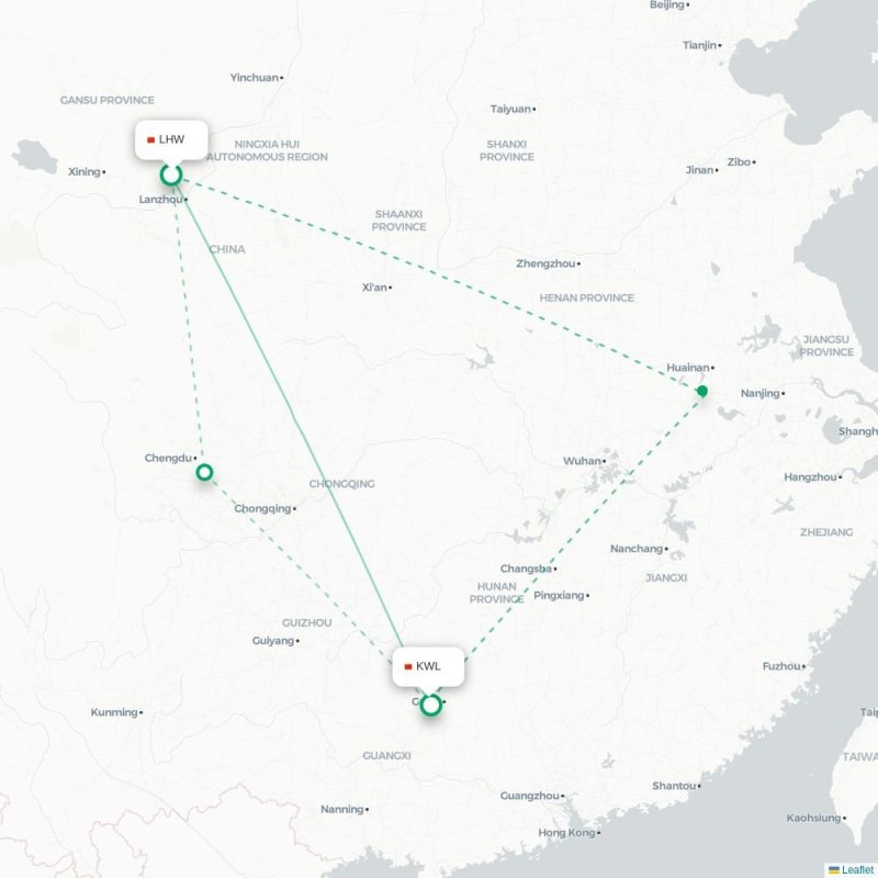 LHW - KWL route map