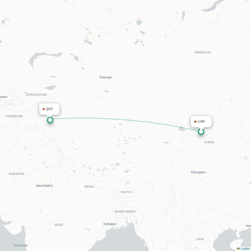 LHW - QSZ route map