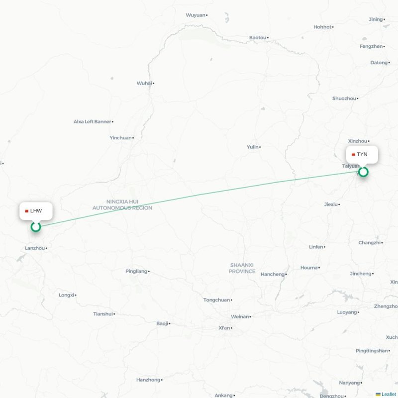 LHW - TYN route map
