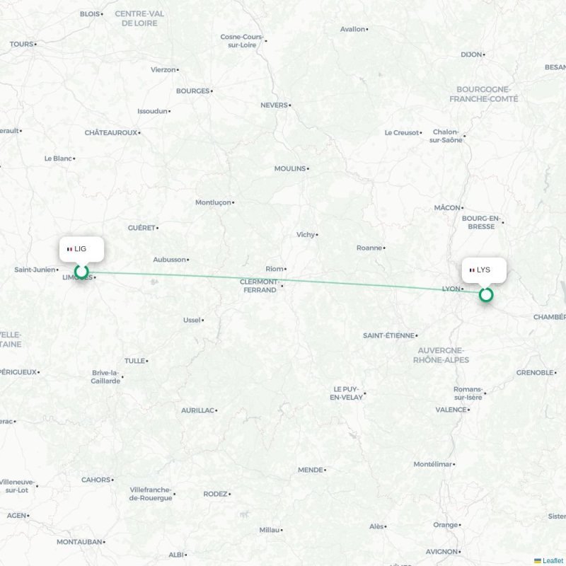 LIG - LYS route map