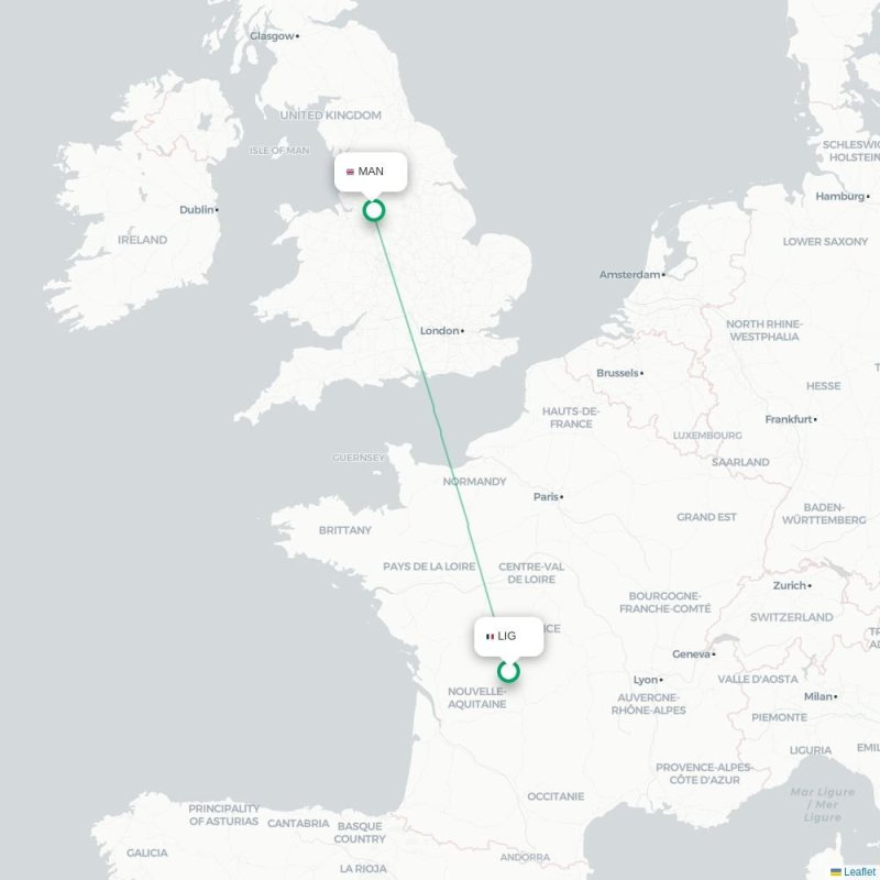 LIG - MAN route map