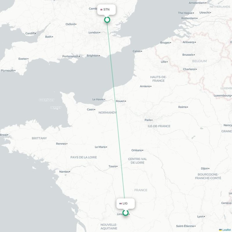 LIG - STN route map