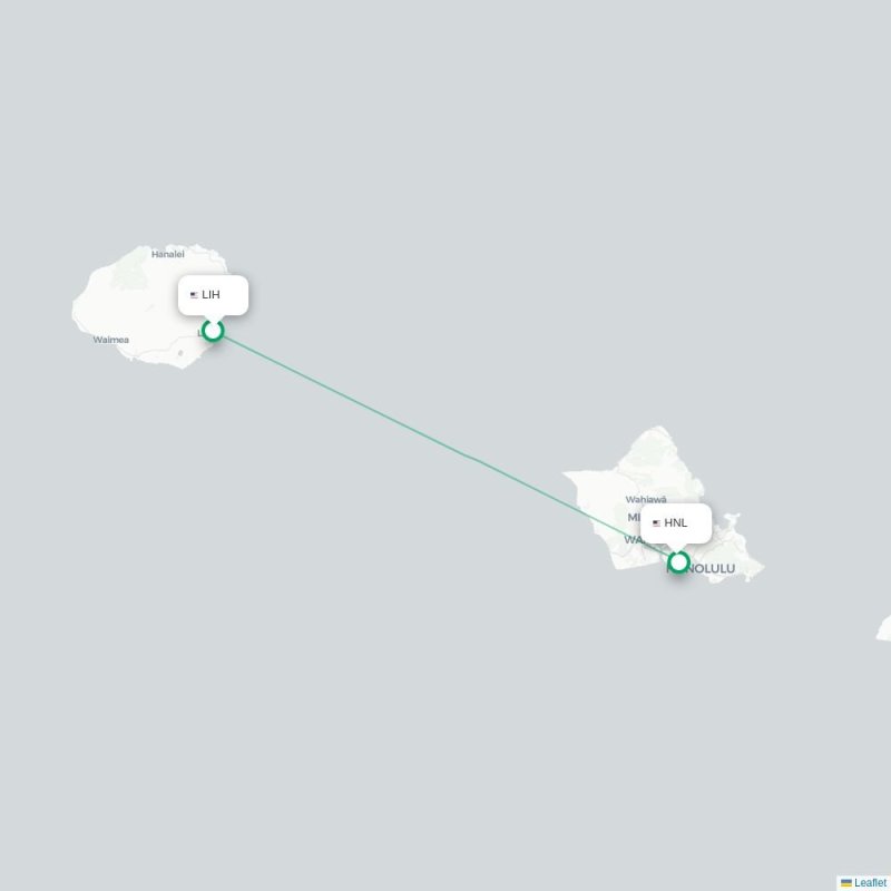 LIH - HNL route map