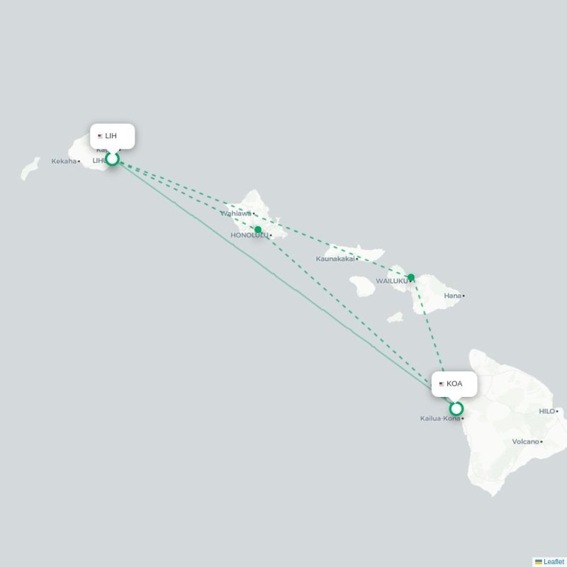 LIH - KOA route map