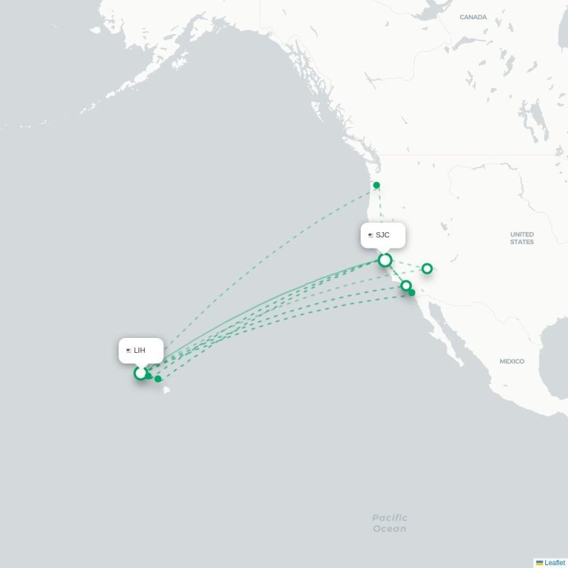 LIH - SJC route map