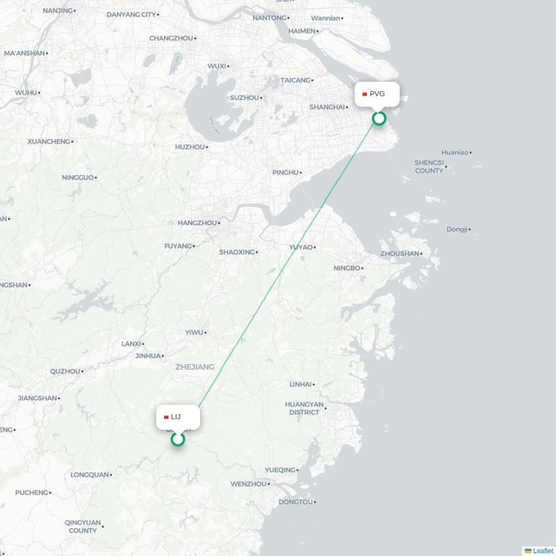 LIJ - PVG route map