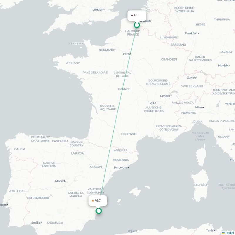 LIL - ALC route map