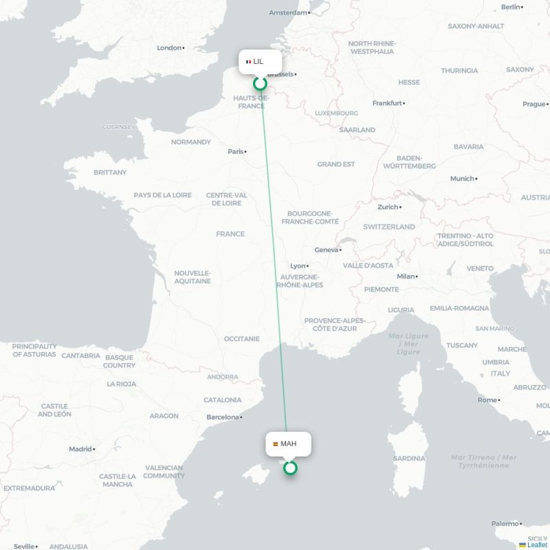LIL - MAH route map