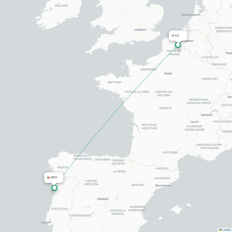 LIL - OPO route map