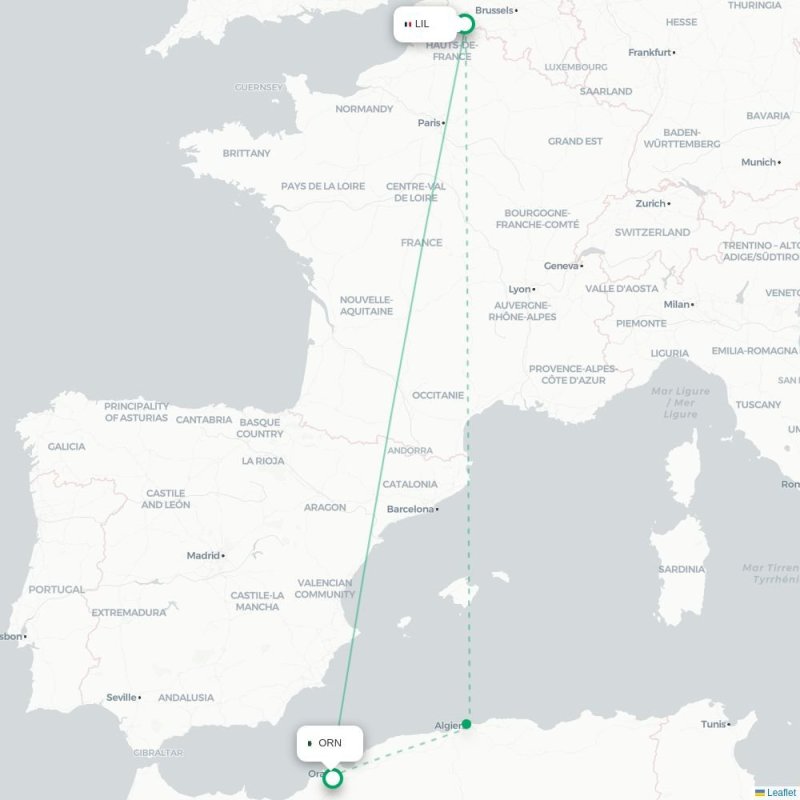 LIL - ORN route map
