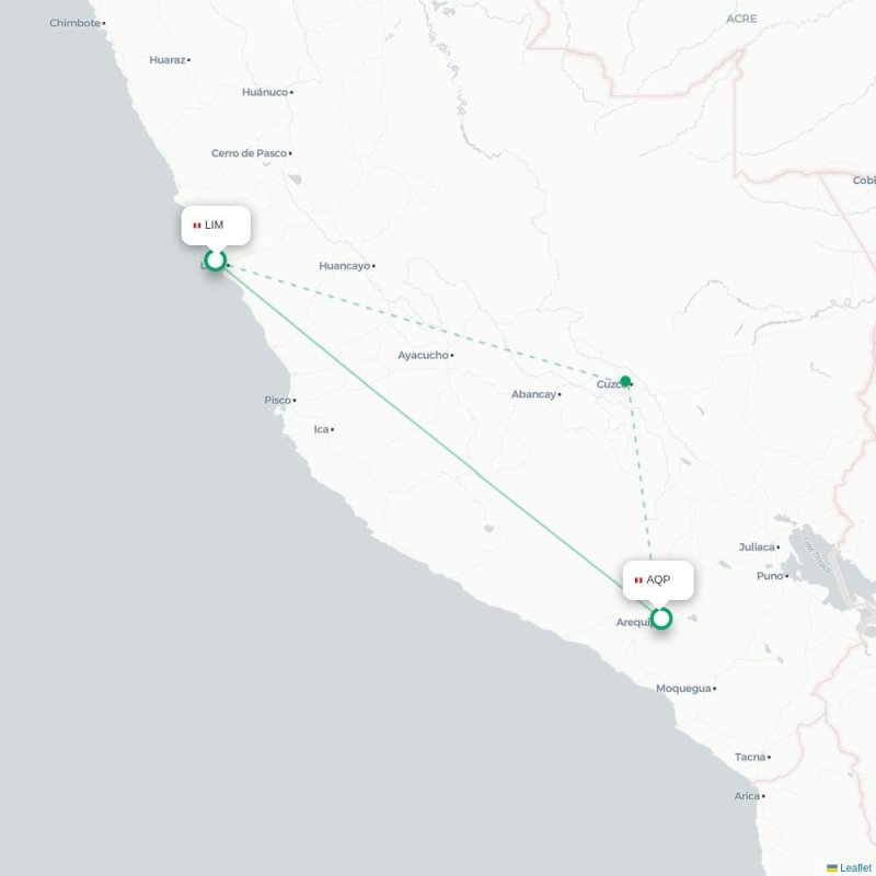 LIM - AQP route map