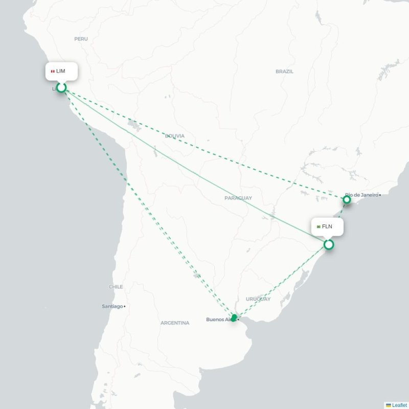 LIM - FLN route map