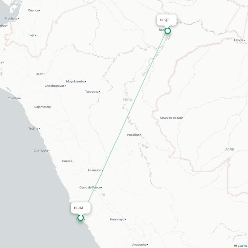 LIM - IQT route map