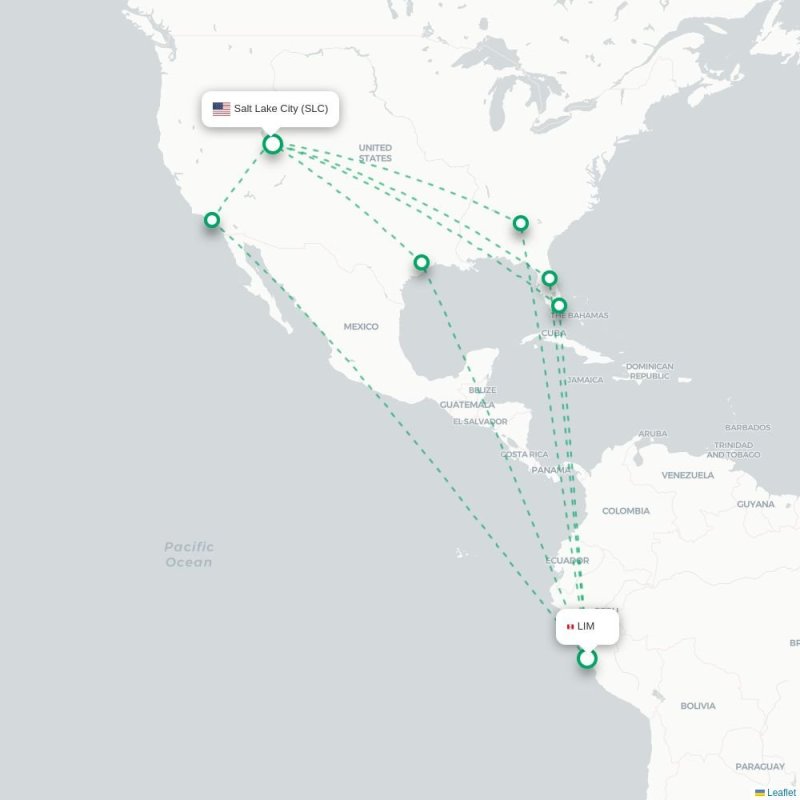 LIM - SLC route map