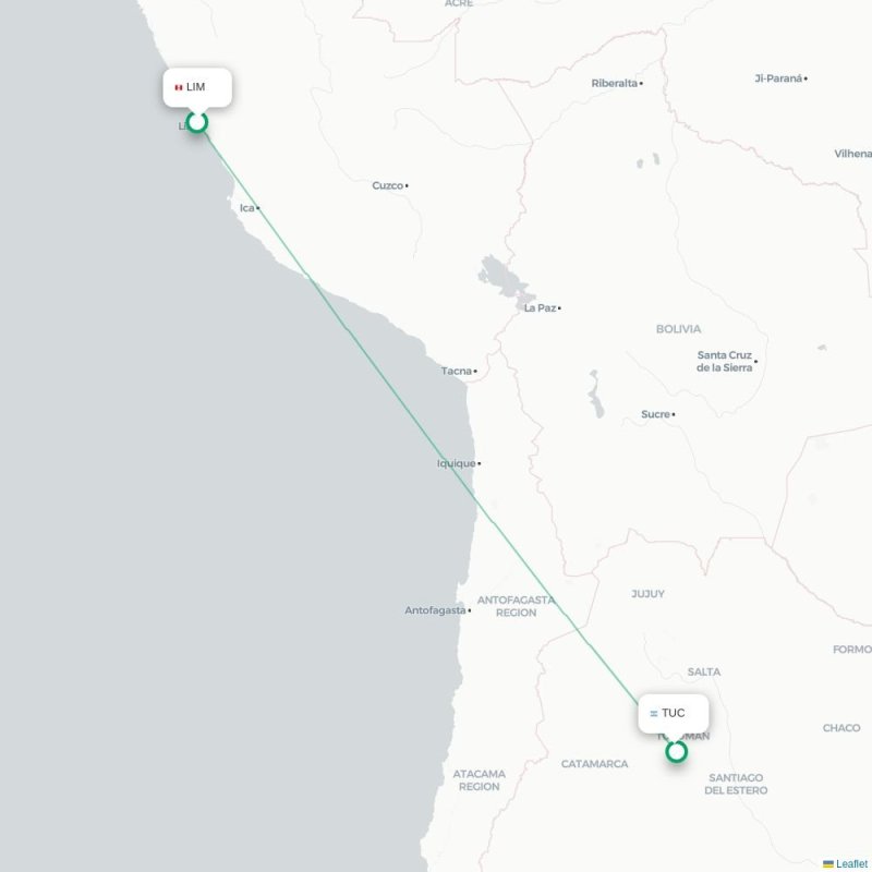 LIM - TUC route map