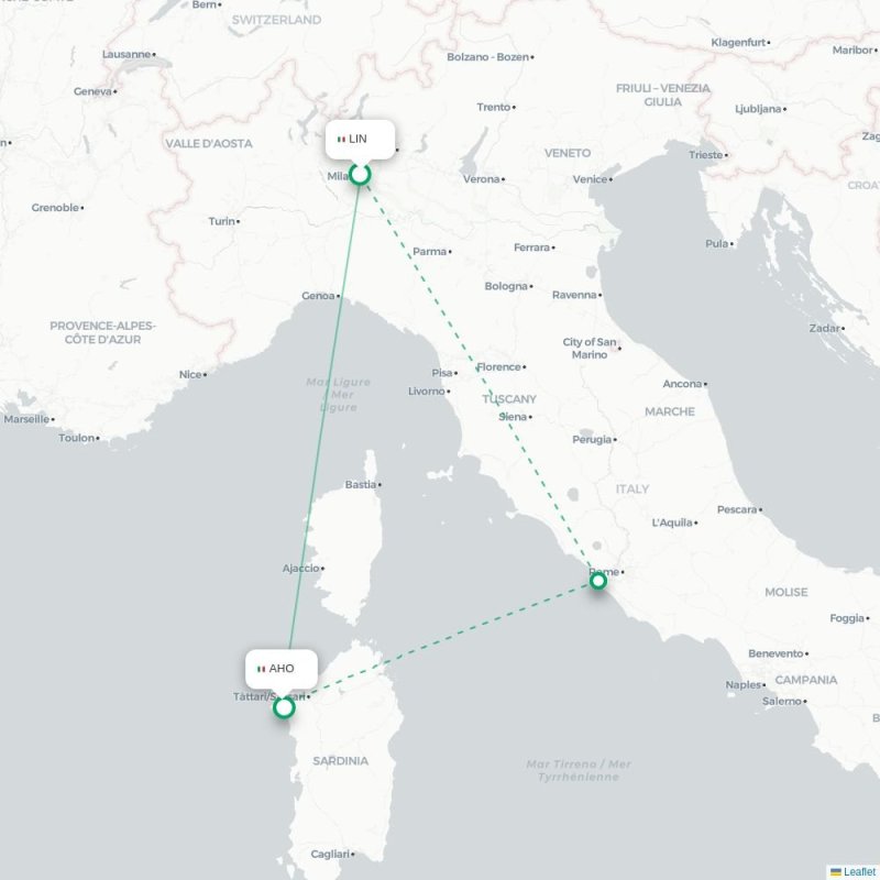 LIN - AHO route map