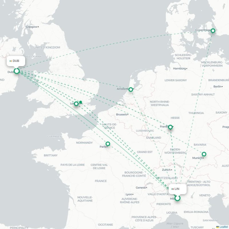 LIN - DUB route map
