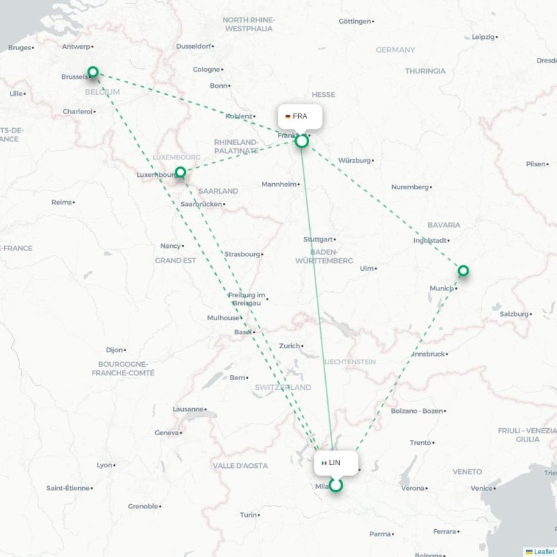 LIN - FRA route map