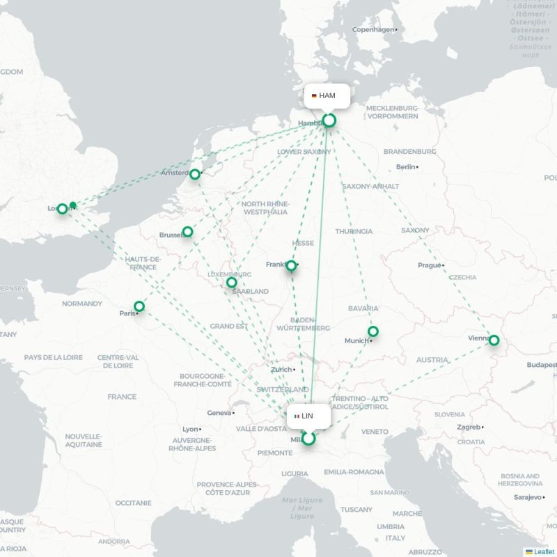 LIN - HAM route map