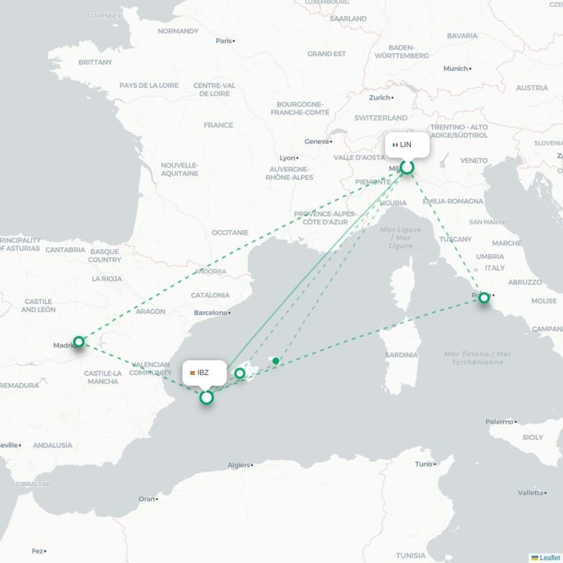 LIN - IBZ route map