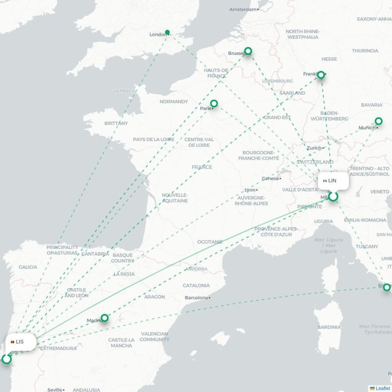 LIN - LIS route map