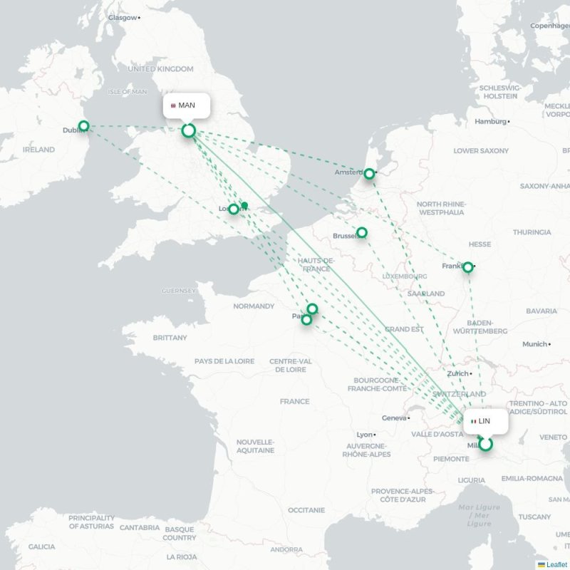 LIN - MAN route map