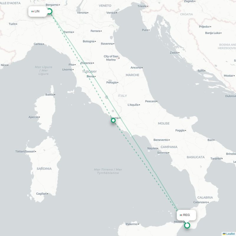 LIN - REG route map