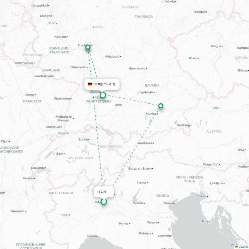 LIN - STR route map