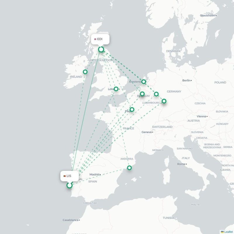 LIS - EDI route map