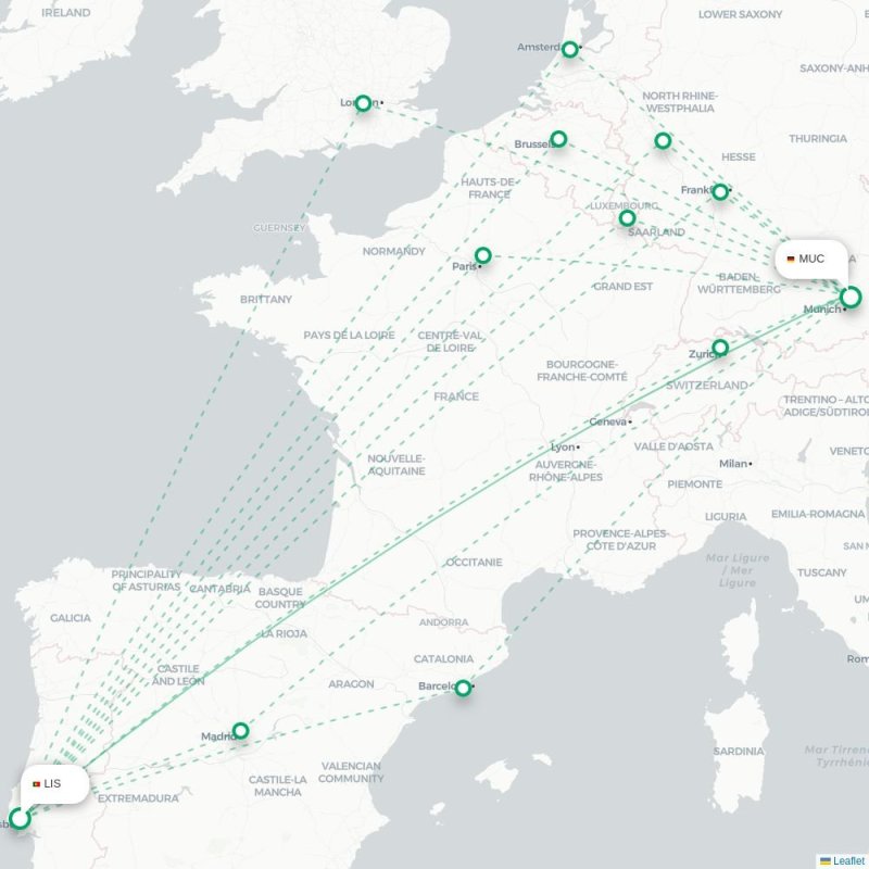 LIS - MUC route map