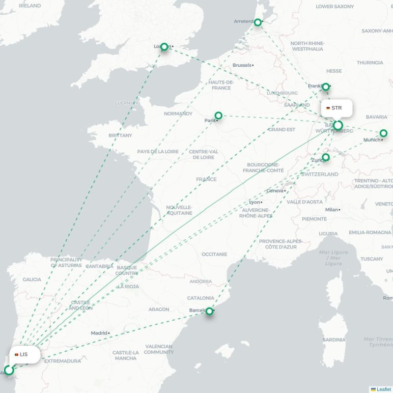 LIS - STR route map