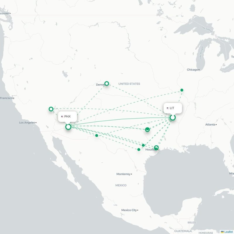 LIT - PHX route map