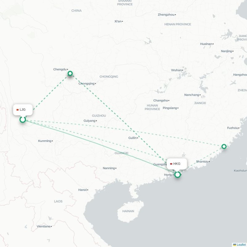 LJG - HKG route map