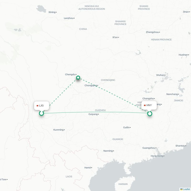LJG - HNY route map