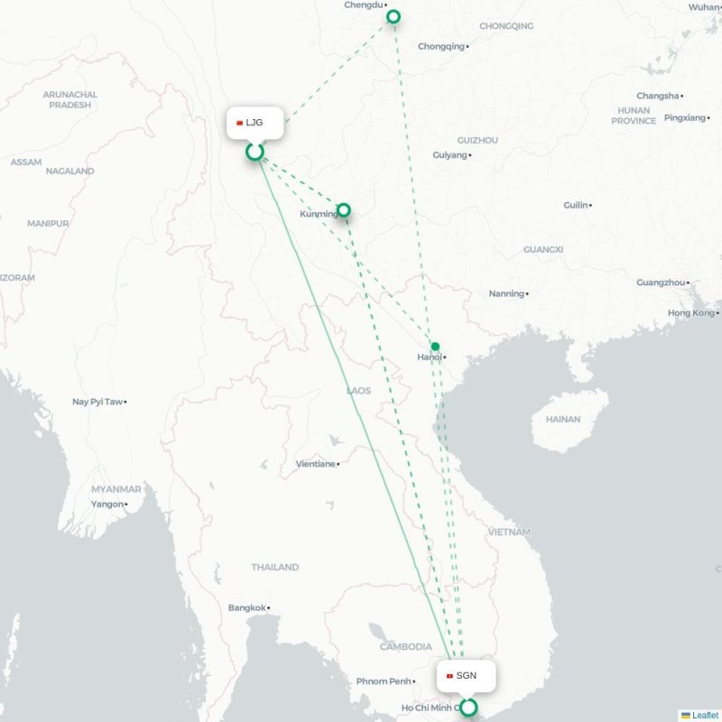 LJG - SGN route map