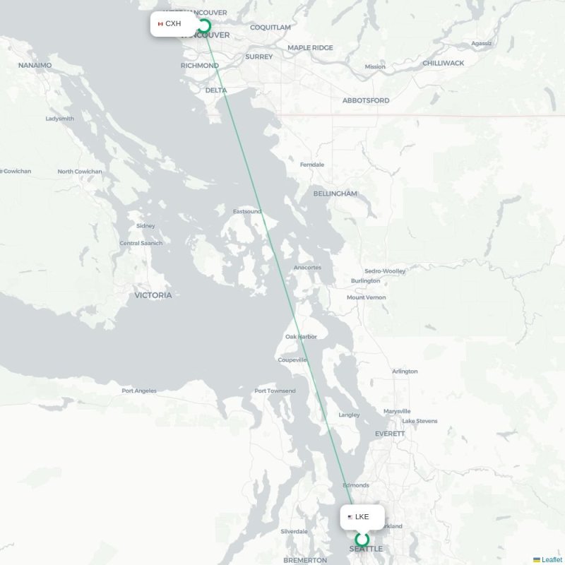 LKE - CXH route map