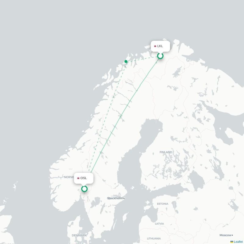 LKL - OSL route map