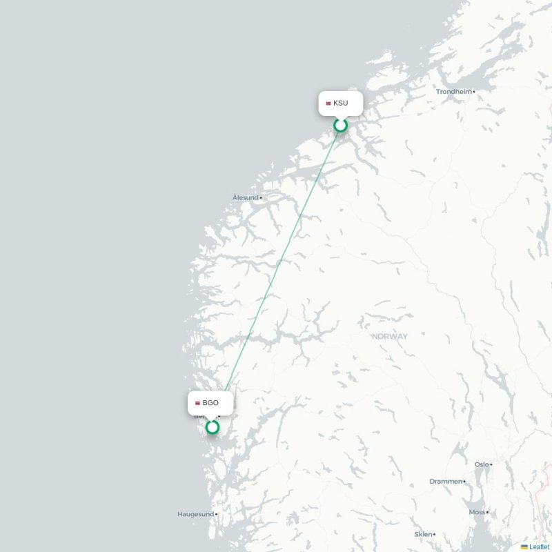 LKN - BGO route map