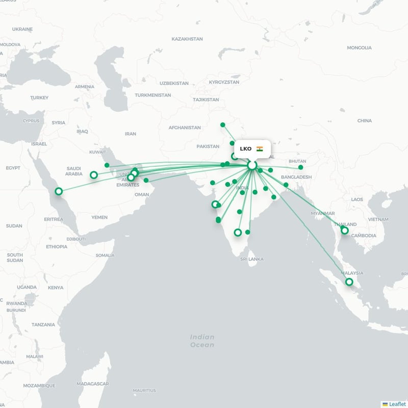 Route map Lucknow  LKO 