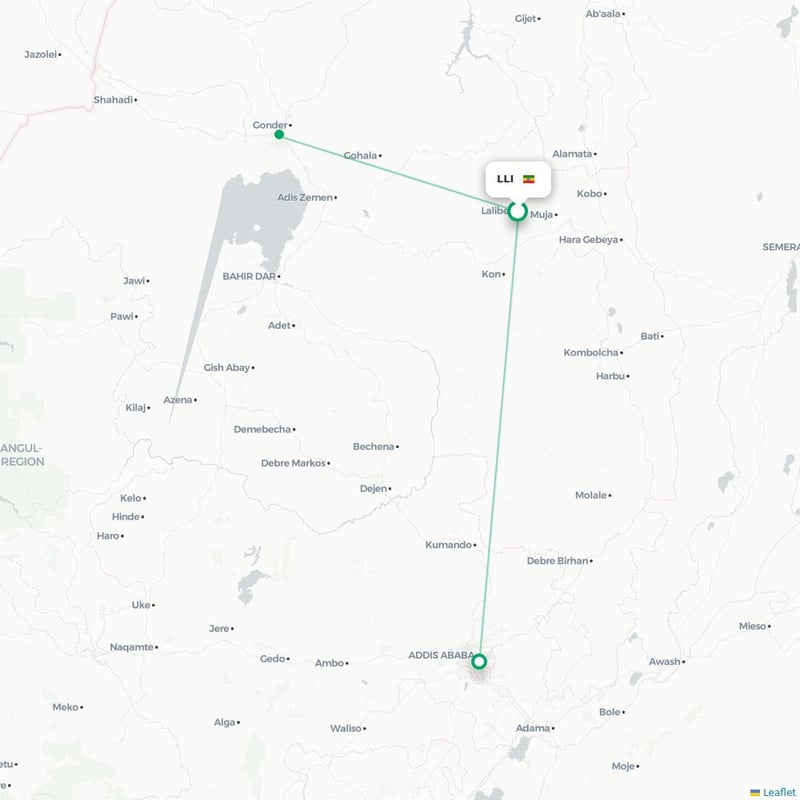 Route map Lalibela  LLI 