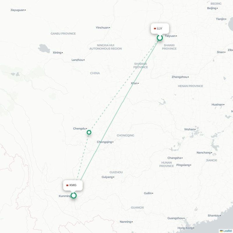 LLV - KMG route map