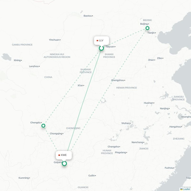 LLV - KWE route map